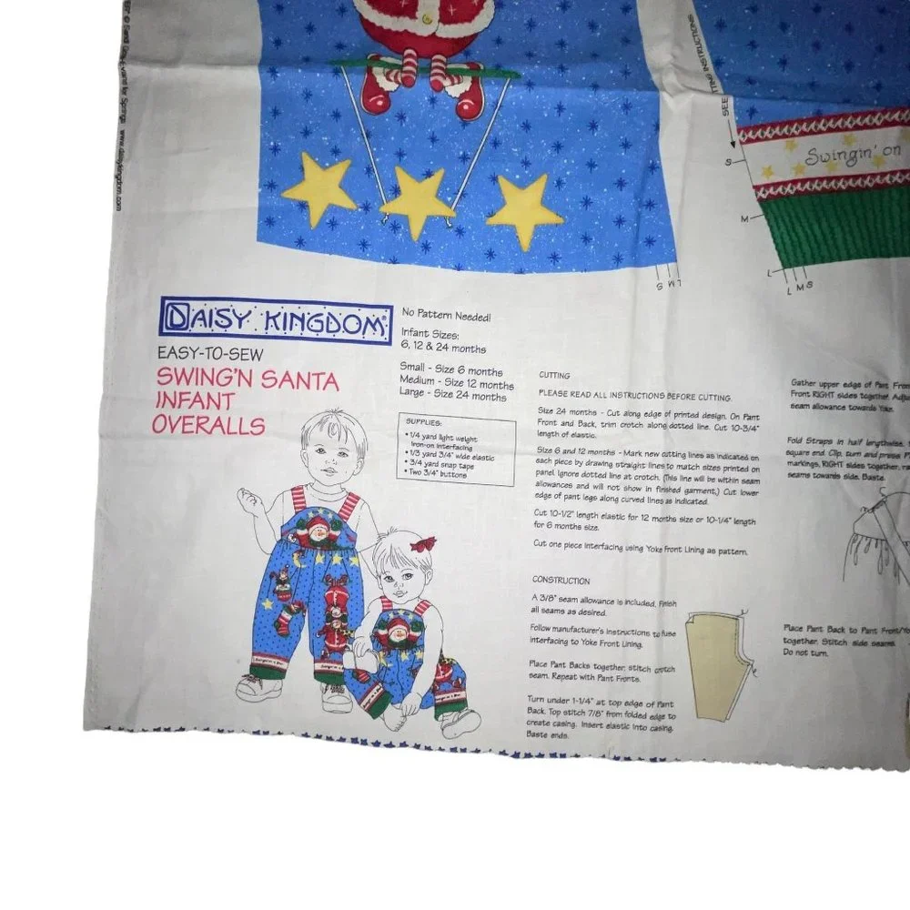 Brand New Daisy Kingdom Swingn Santa Infant Overalls Fabric 6 12 24 Mo Christmas
